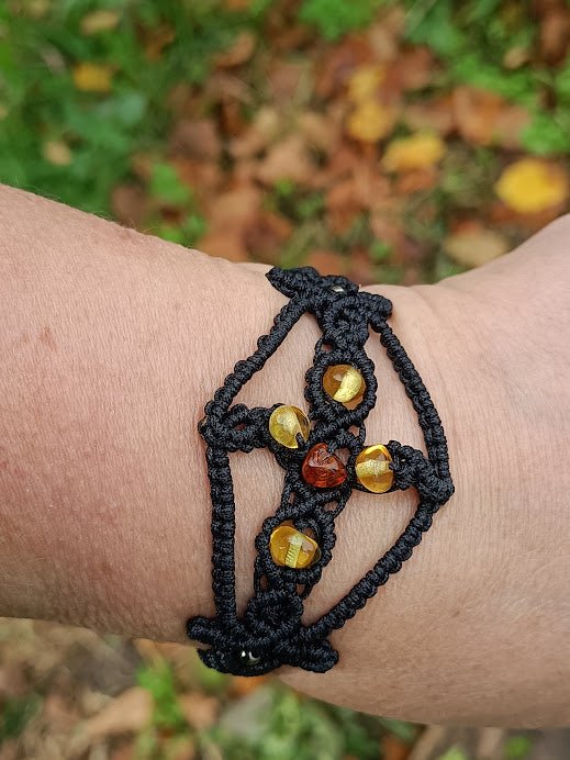 Bracelet celtique Ambre - Lunestya Macramé