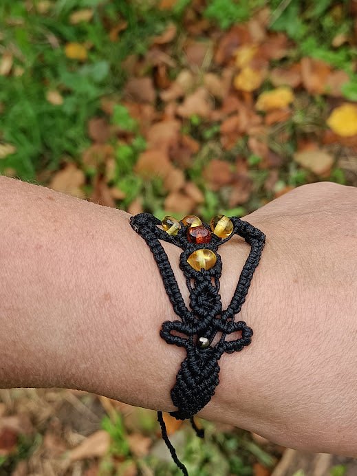 Bracelet celtique Ambre - Lunestya Macramé