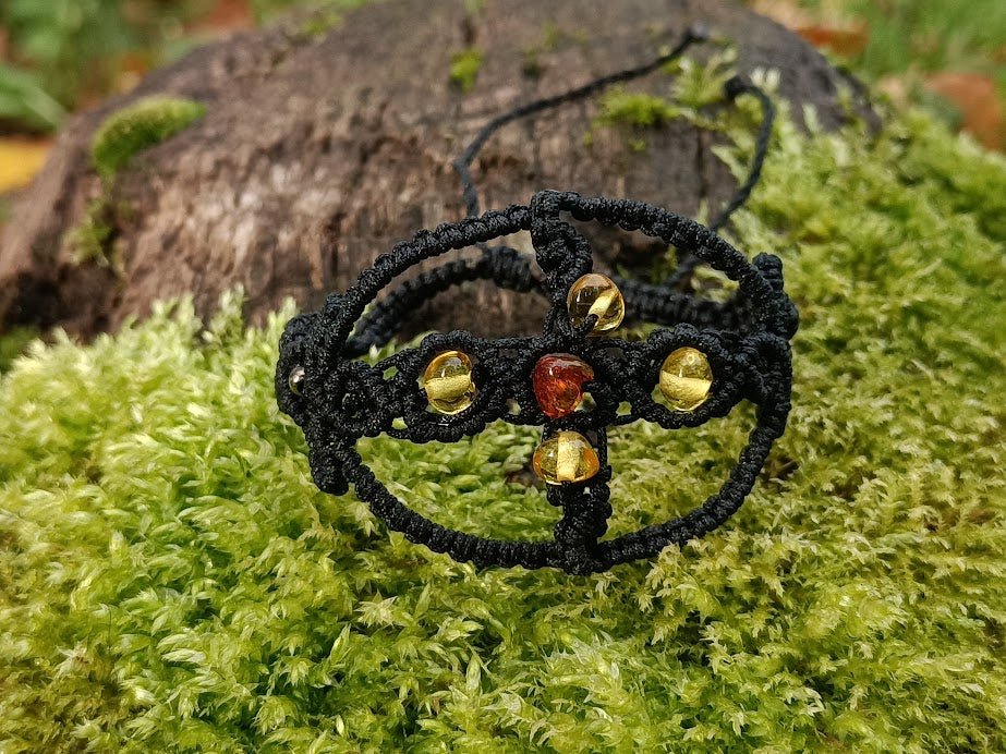 Bracelet celtique Ambre - Lunestya Macramé