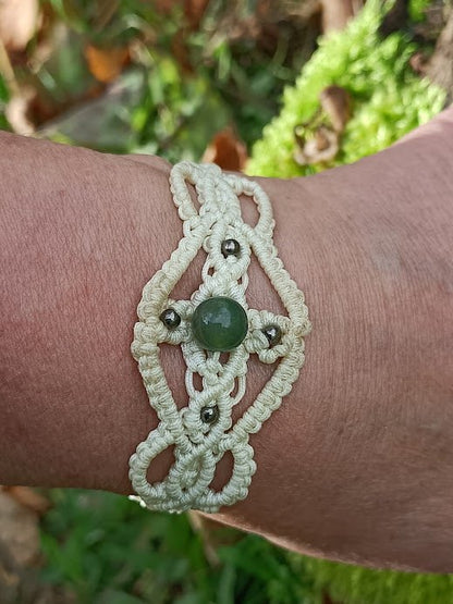 Bracelet celtique blanc - Lunestya Macramé