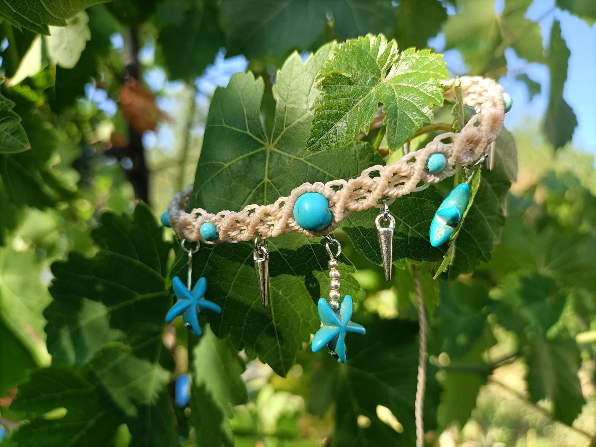 Bracelet de cheville Neptune - Lunestya Macramé