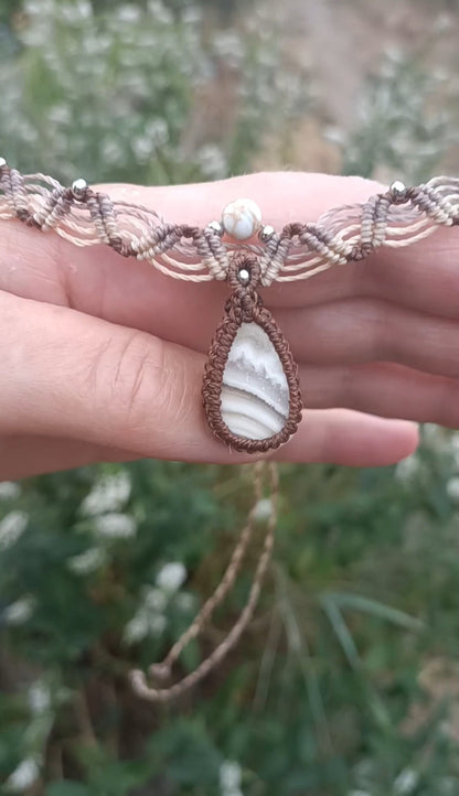 Collier choker Alba - Lunestya Macramé
