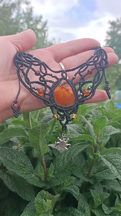 Collier Soleil d'Ambre - Lunestya Macramé
