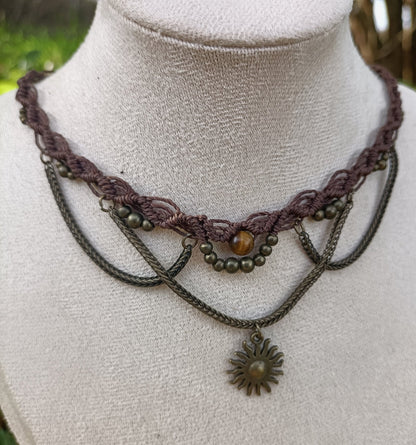 Collier Zig - zag Soleil baroque - Lunestya Macramé