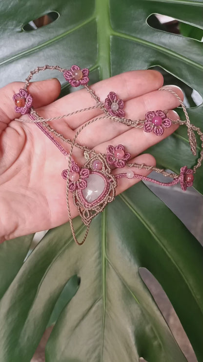 Collier choker floral "ROSA"